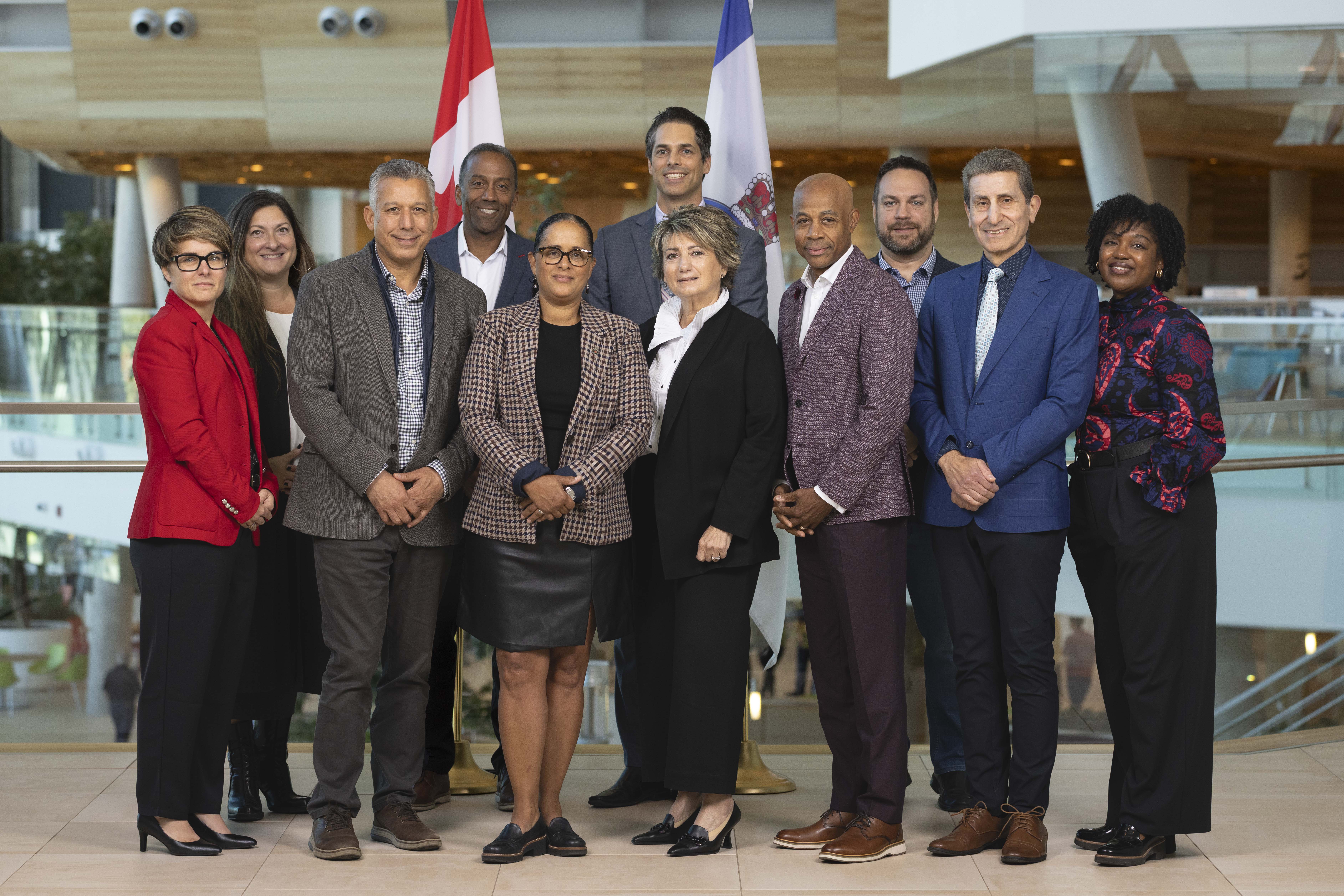 CSE Chief Caroline Xavier with industry partners at the Edward Drake Building