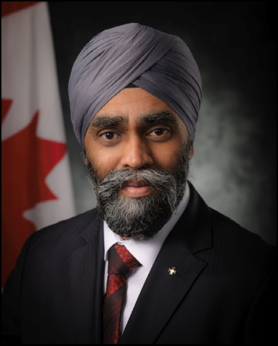 Photo du ministre de la Défense nationale, l’honorable Harjit S. Sajjan