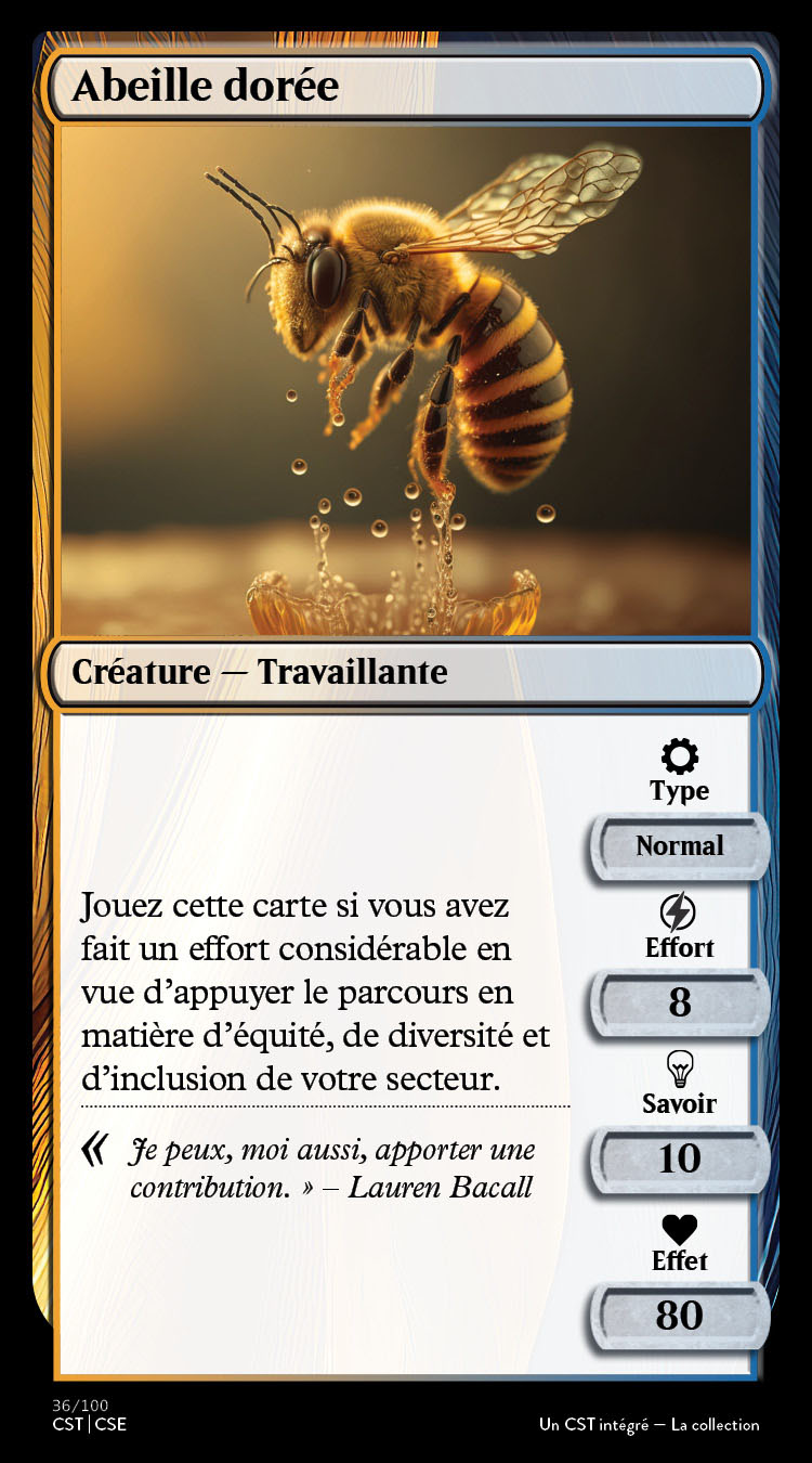Carte Abeille dorée - Description détaillée à suivre immédiatement